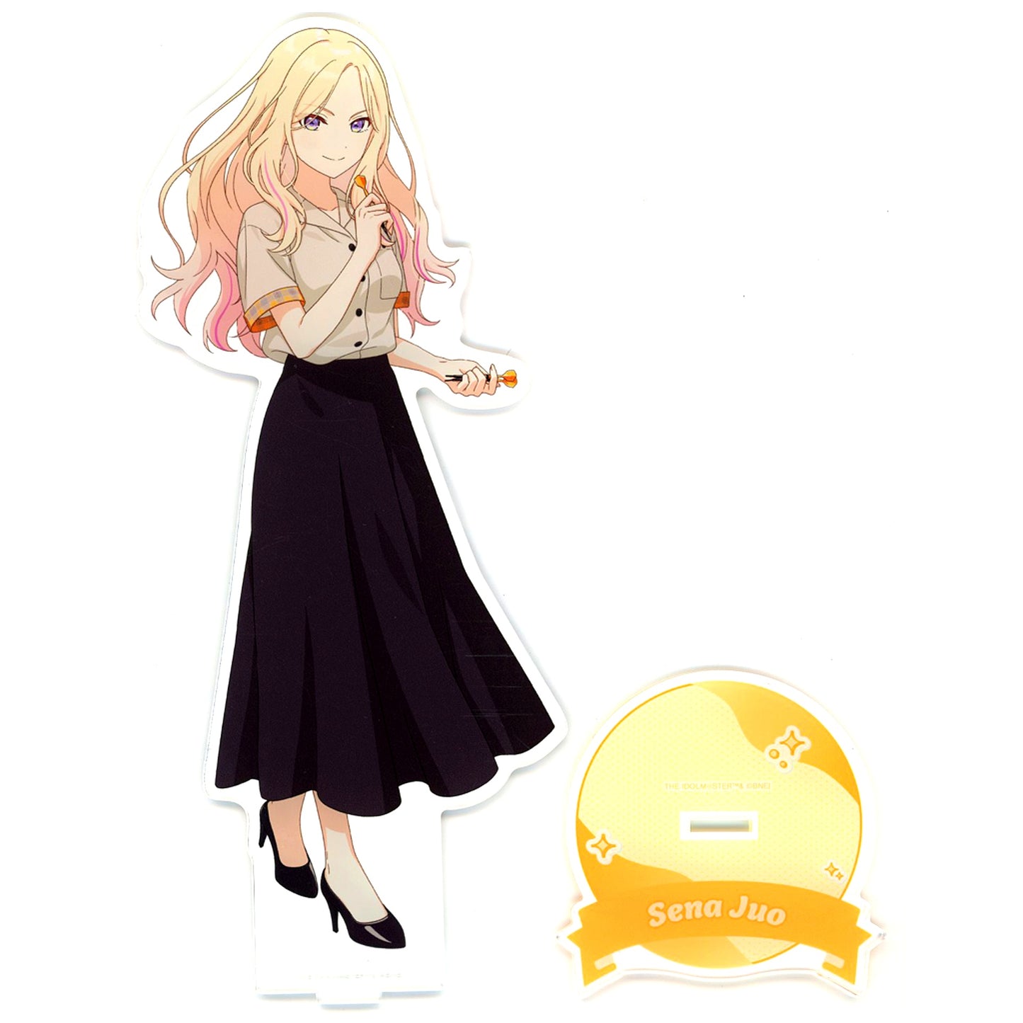 Sena Juo Illustration Bowling Shirt Ver. Gakuen Idolmaster ROUND1 Extra Large Acrylic Stand [USED]