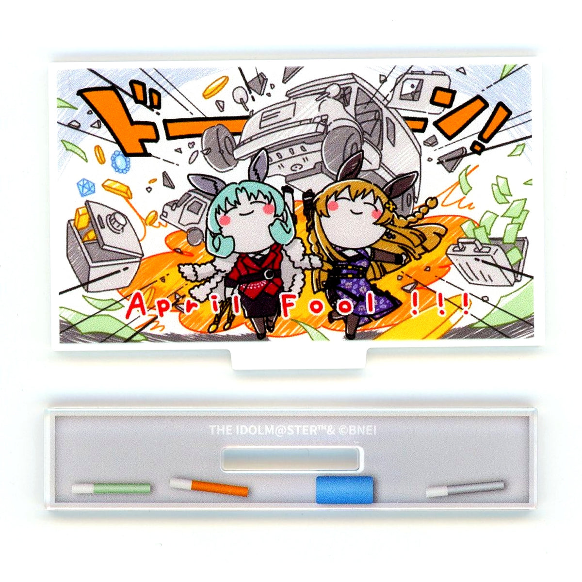April Fools World Wide Meal Million Ancient THE IDOLM@STER Million Live! x STELLAMAP CAFE Trading Whiteboard Acrylic Stand 2023 Ver. [USED]