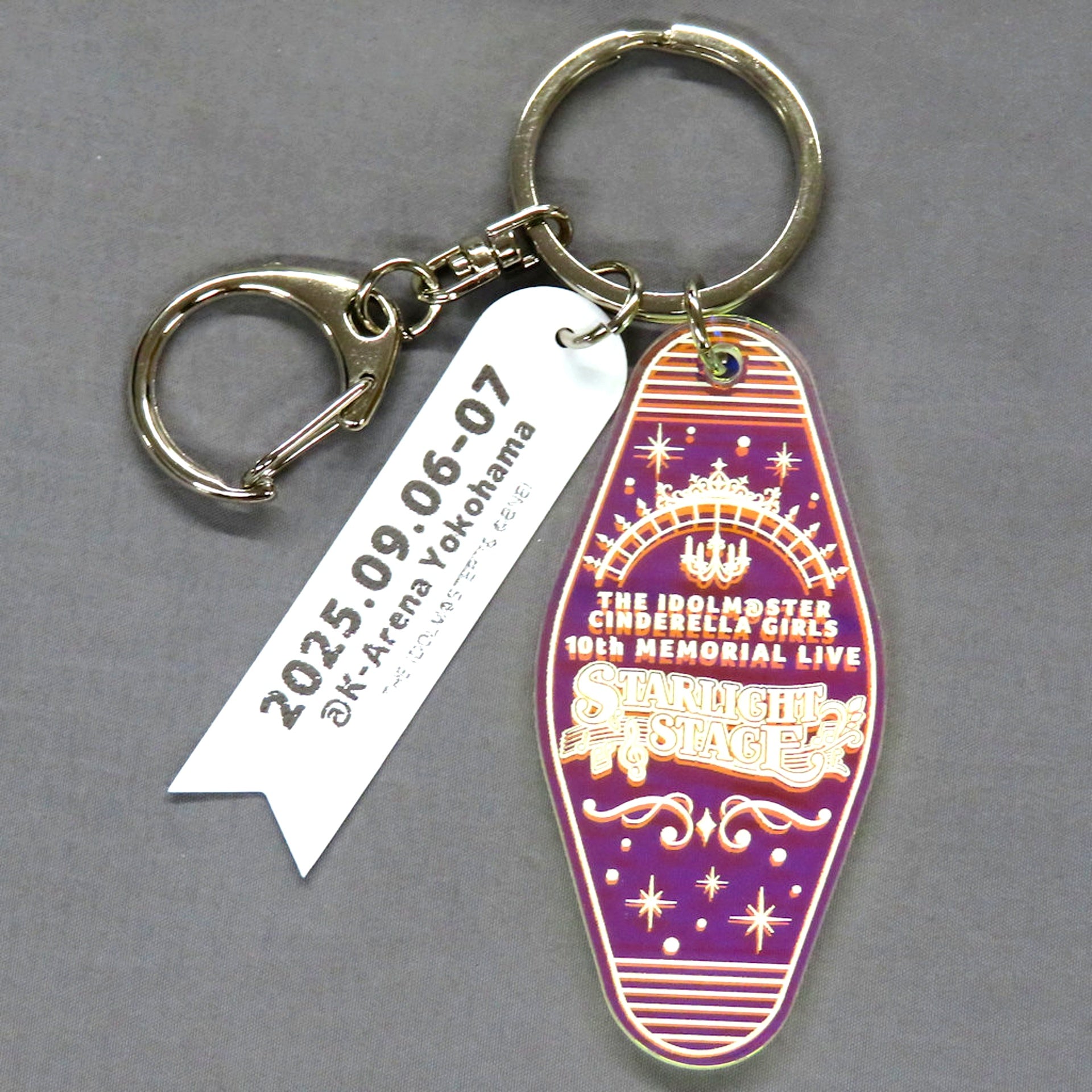 Logo The Idolmaster Cinderella Girls Official Keychain 10th MEMORIAL LIVE STARLIGHT STAGE Senshuuraku [USED]
