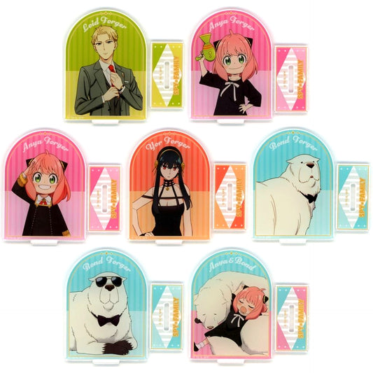 Set of 7 Spy x Family Trading Acrylic Stand Shonen Jump+ 10th Anniversary POP UP SHOP Goods [USED]