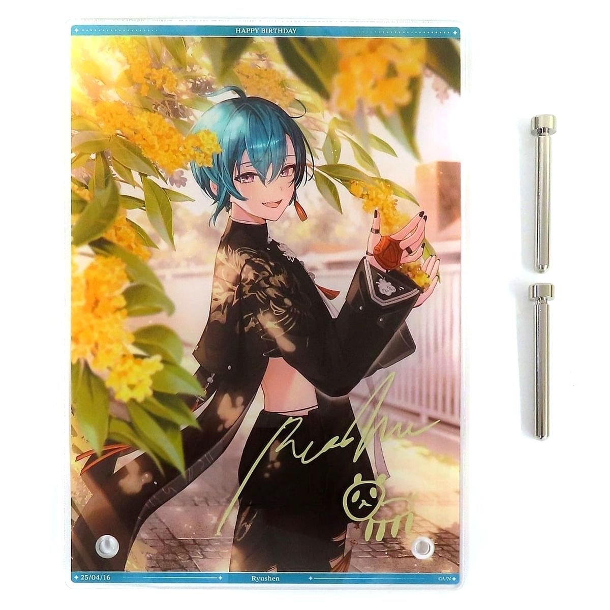 Ryushen Virtual YouTuber Nijisanji A5 Acrylic Panel Replica Signed Birthday 2025 Only Sold Separately [USED]
