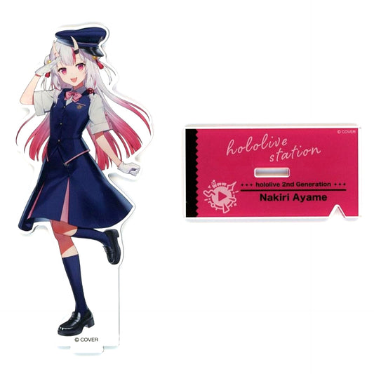 Nakiri Ayame Acrylic Stand Hololive Station Ver. Vol.4 VTuber Hololive production official shop in Tokyo Station [USED]