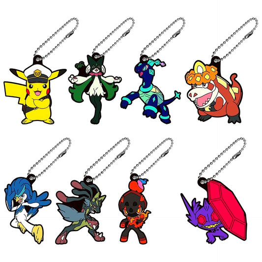 Set of 8 Pokemon Rubber Mascot 28 [USED]