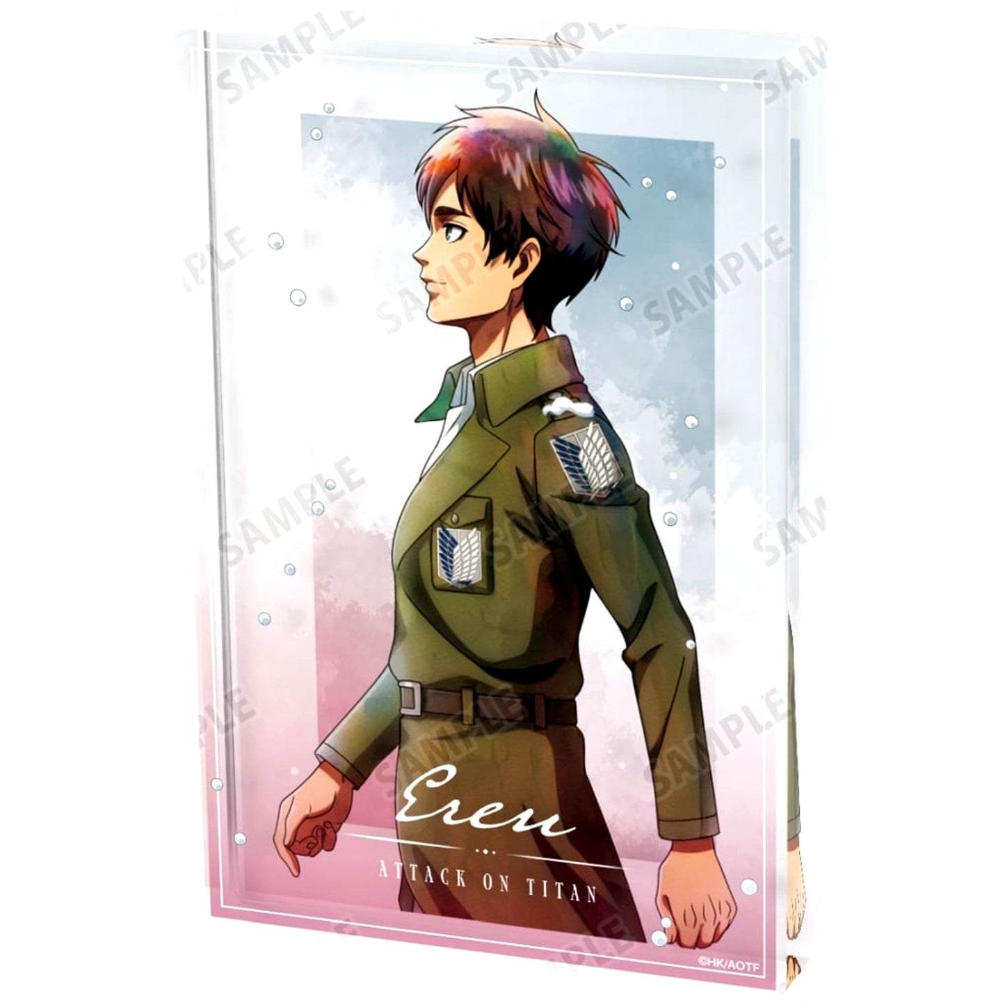 Eren Yeager Attack on Titan Drawn Illustration Winter Walk ver. Acrylic Block [USED]