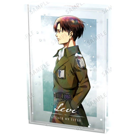 Levi Ackerman Attack on Titan Acrylic Block Drawn Illustration Winter Walk Ver. [USED]