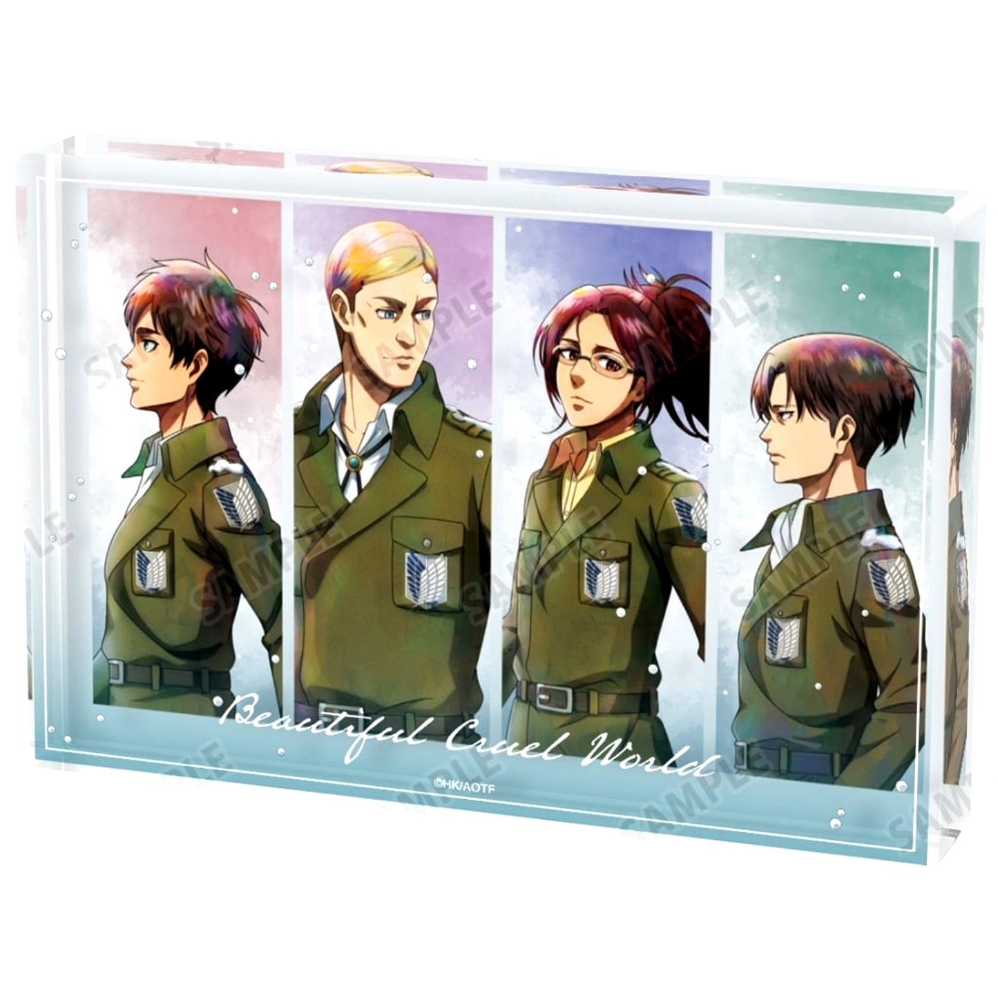 Group Attack on Titan Drawn Illustration Winter Walk ver. Acrylic Block [USED]