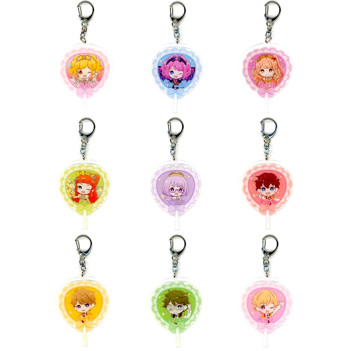 Set of 9 Aikatsu Stars! Acrylic Keychain 04 GraffArt Illustration All Aikatsu! Great Costume Exhibition!! Stage Dress Collection in YOKOHAMA COAST Goods [USED]