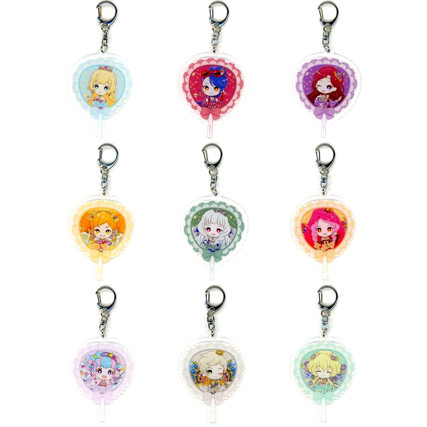 Set of 9 Aikatsu Stars! Acrylic Keychain 05 GraffArt Illustration All Aikatsu! Great Costume Exhibition!! Stage Dress Collection in YOKOHAMA COAST Goods [USED]