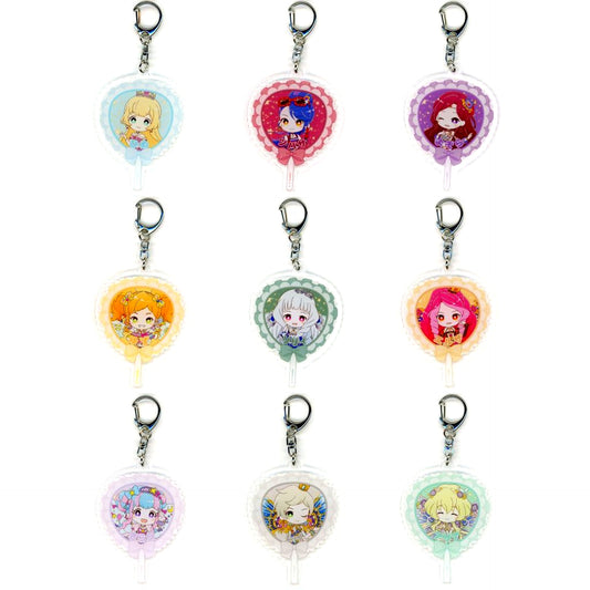 Set of 9 Aikatsu Stars! Acrylic Keychain 05 GraffArt Illustration All Aikatsu! Great Costume Exhibition!! Stage Dress Collection in YOKOHAMA COAST Goods [USED]