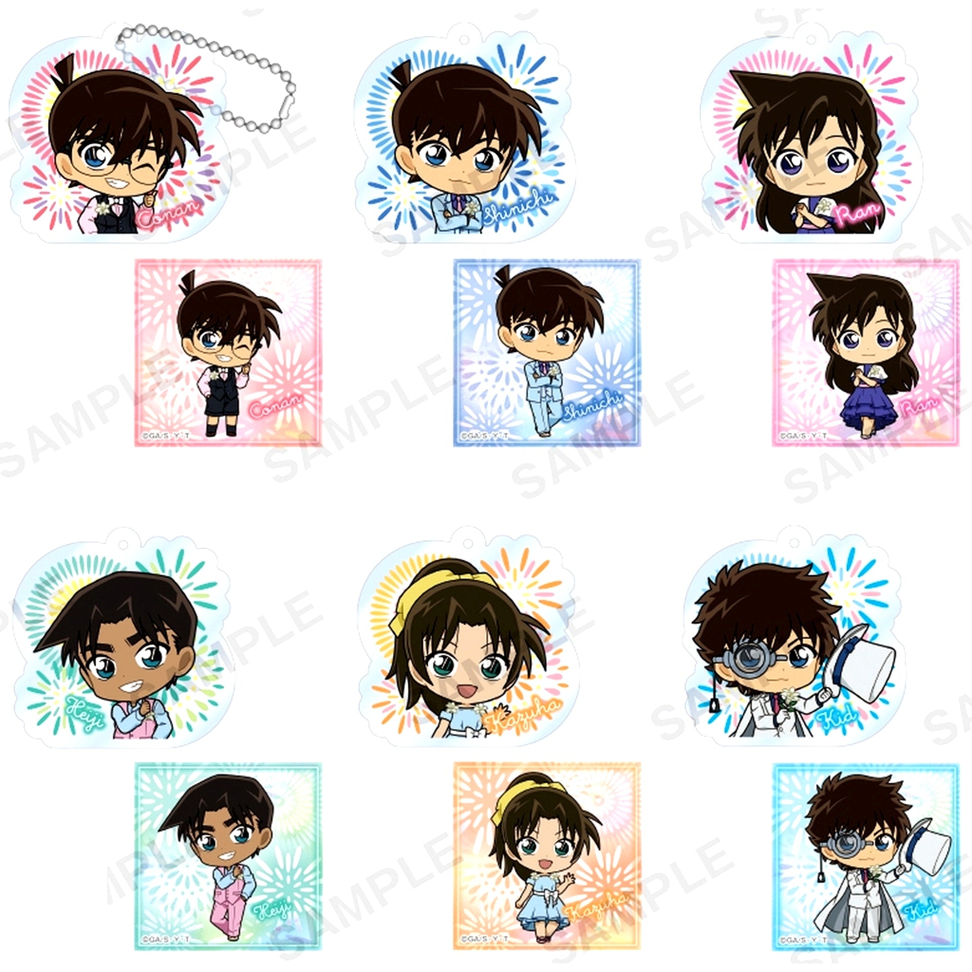 Set of 6 Detective Conan Acrylic Keychain Blue Style Vol.2 BOX Ver. [USED]