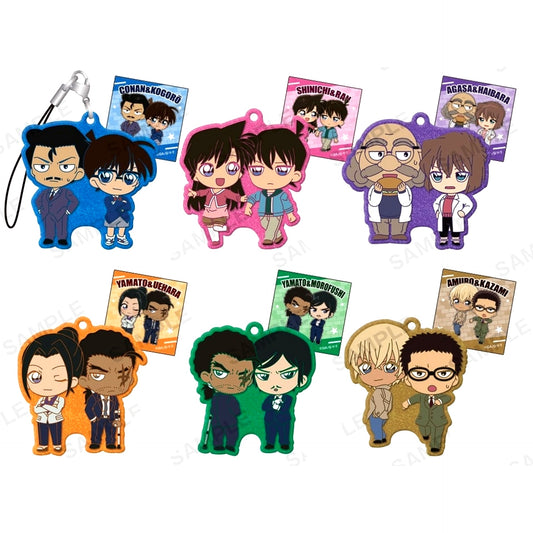 Set of 6 Detective Conan Kirarin Rubber Strap Duo Colle Vol.2 BOX Ver. [USED]