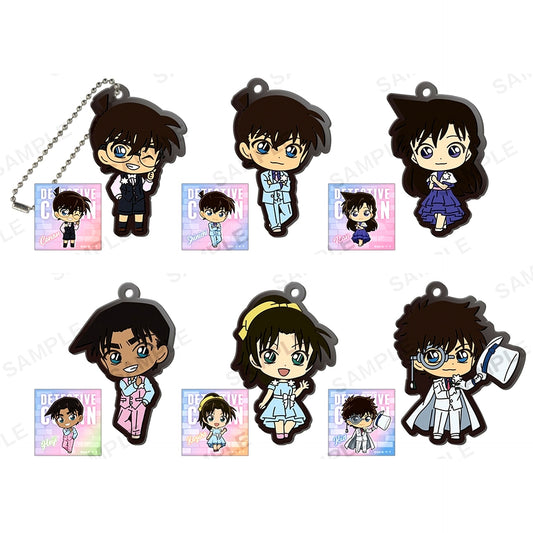 Set of 6 Detective Conan Rubber Keychain Blue Style Vol.2 BOX Ver. [USED]