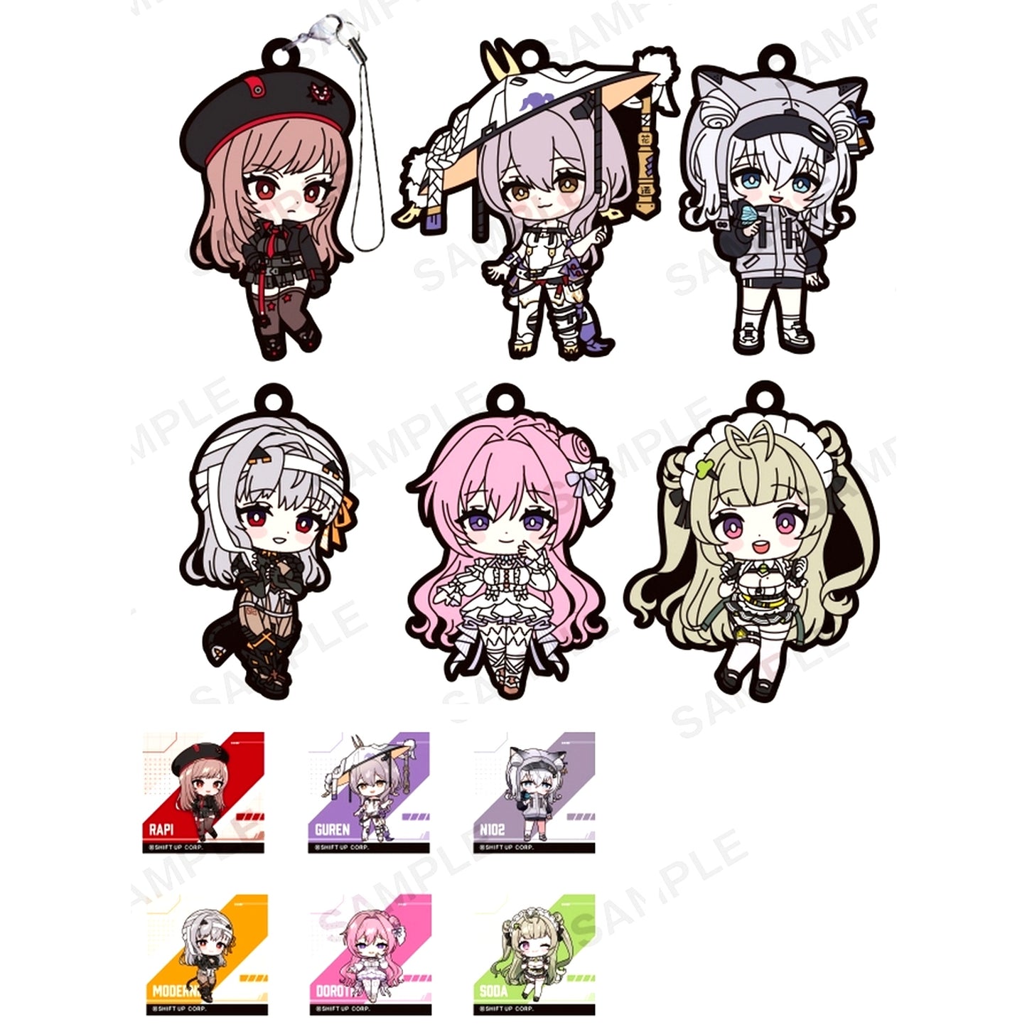 Set of 6 Goddess of Victory: Nikke Rubber Strap vol.1 BOX ver. [USED]
