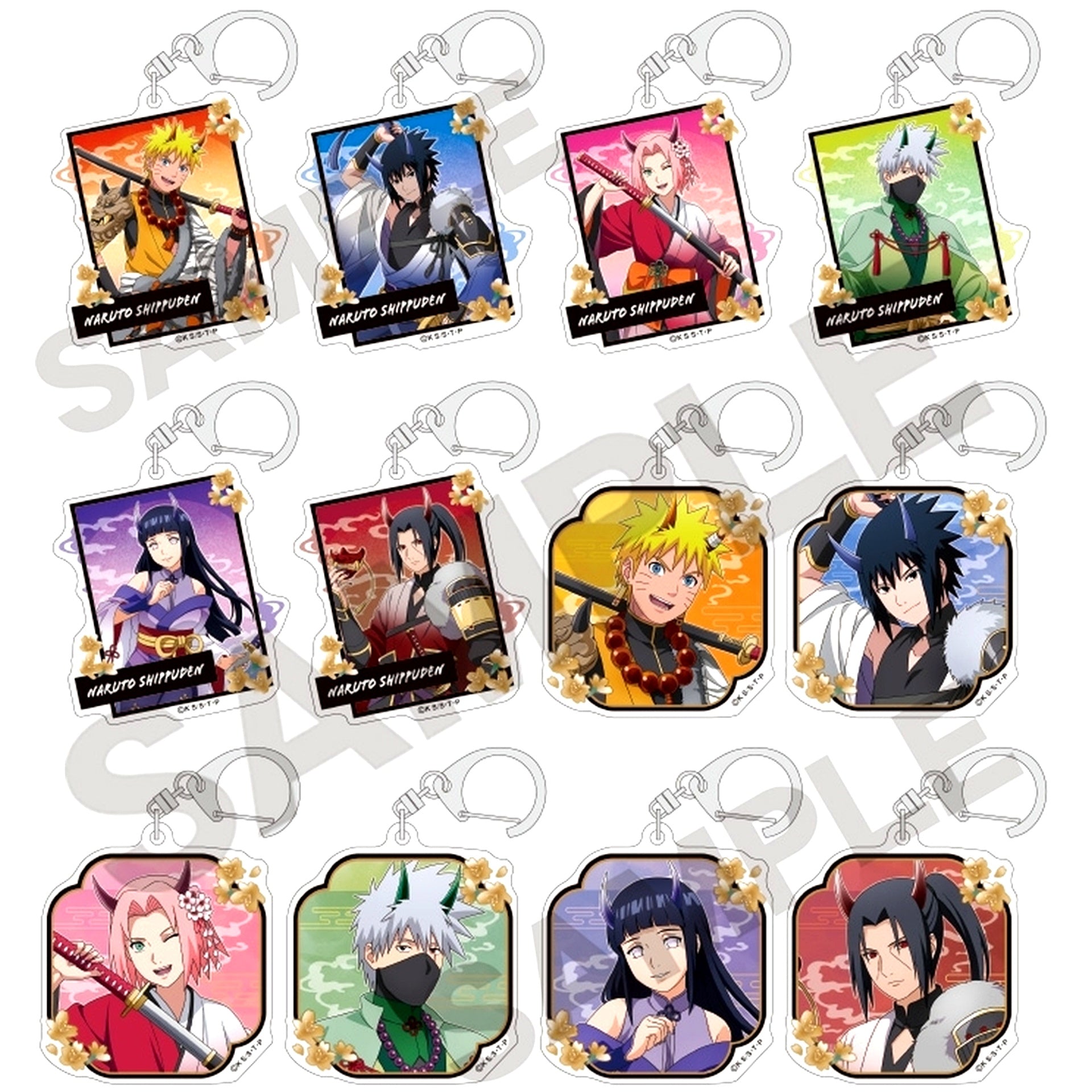 Set of 12 Naruto Shippuden Trading Acrylic Keychain Demon [USED]