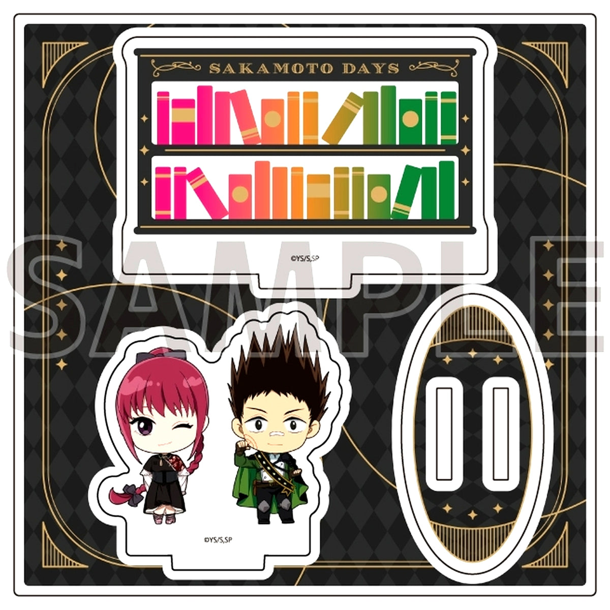 Lu Xiaotang and Heisuke Mashimo 02. Sakamoto Days Gothic Style Ver. Mini Character Illustration Acrylic Stand Plate [USED]