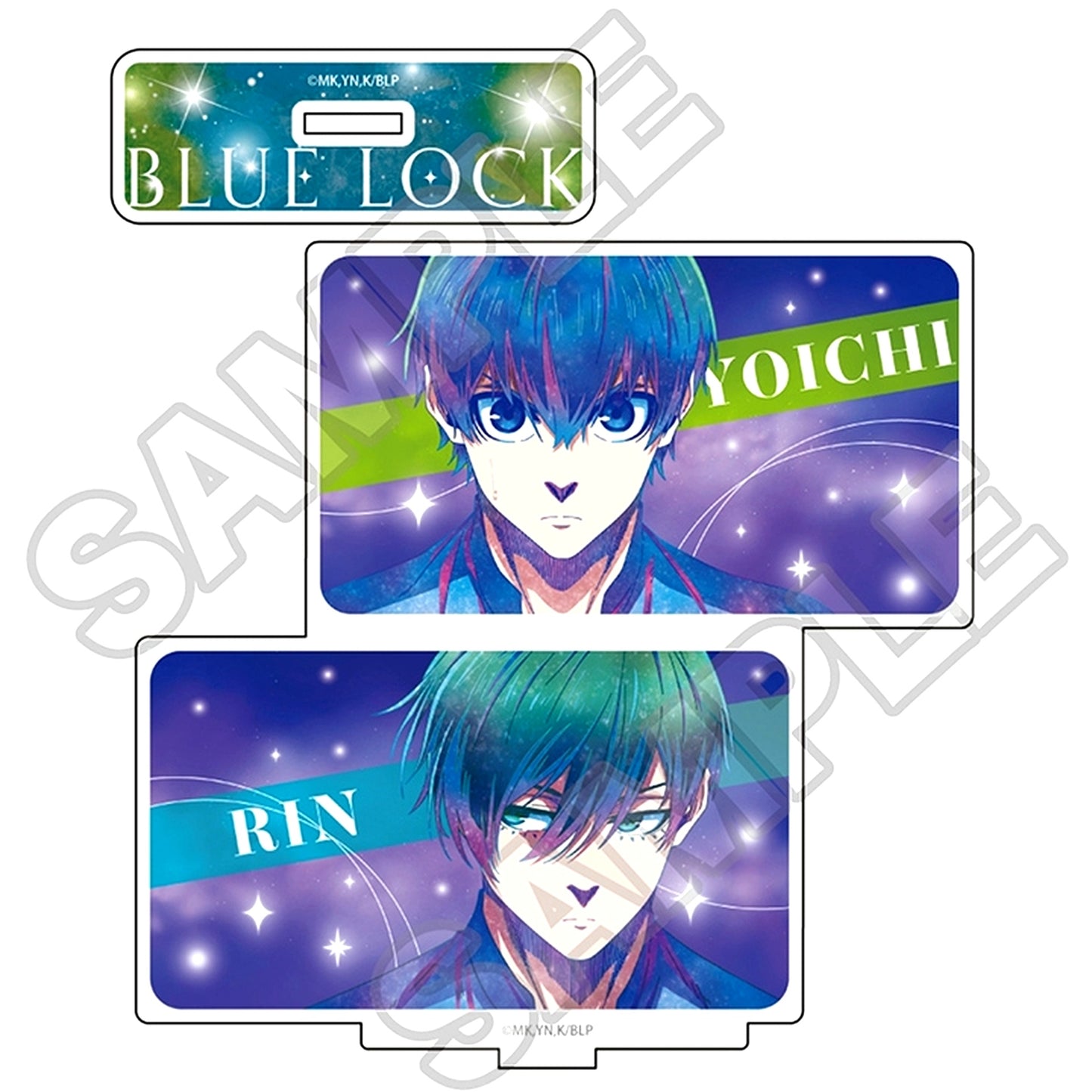 Yoichi Isagi & Rin Itoshi Galaxy Art Acrylic Stand 2 pieces Blue Lock [USED]