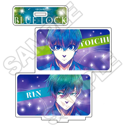 Yoichi Isagi & Rin Itoshi Galaxy Art Acrylic Stand 2 pieces Blue Lock [USED]