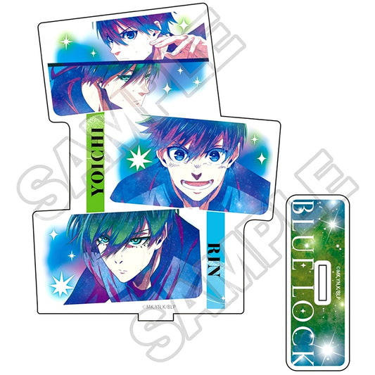 Yoichi Isagi & Rin Itoshi Galaxy Art Acrylic Stand 3 pieces Blue Lock [USED]