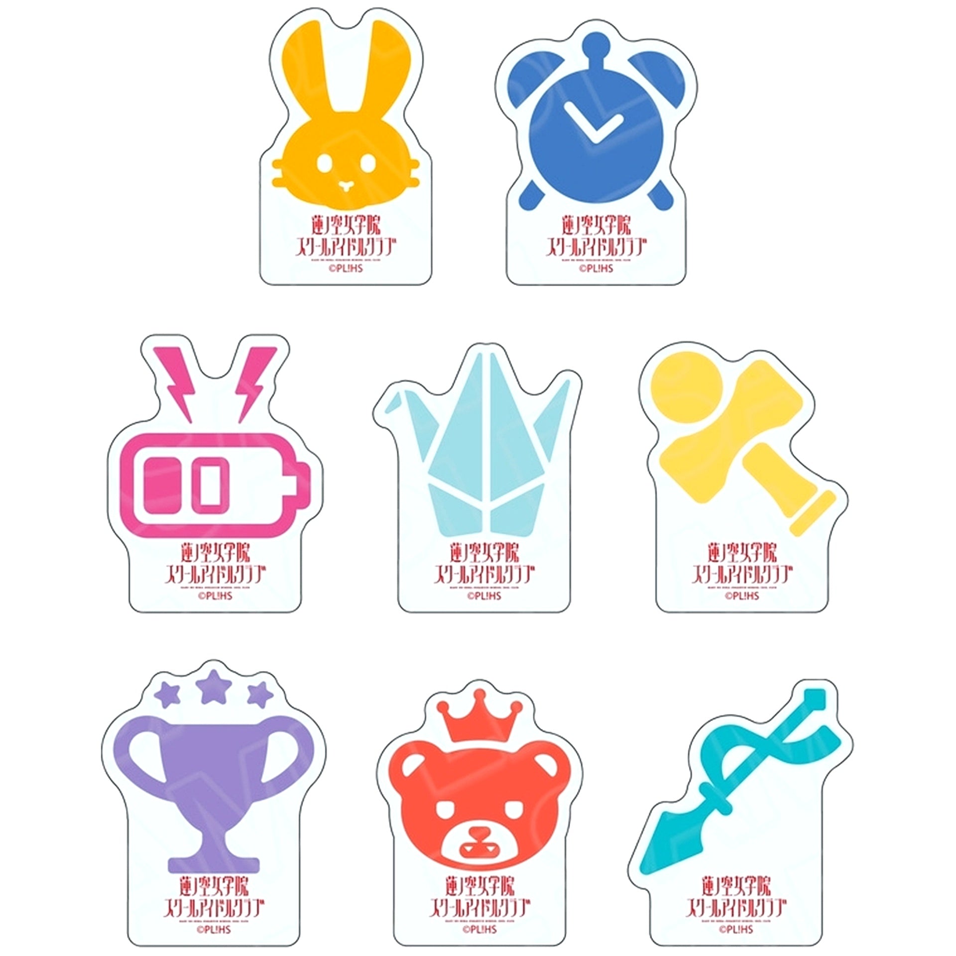 Set of 8 Love Live! Hasunosora Girls' High School Idol Club Acrylic Block 105th Term Icon Ver. [USED]