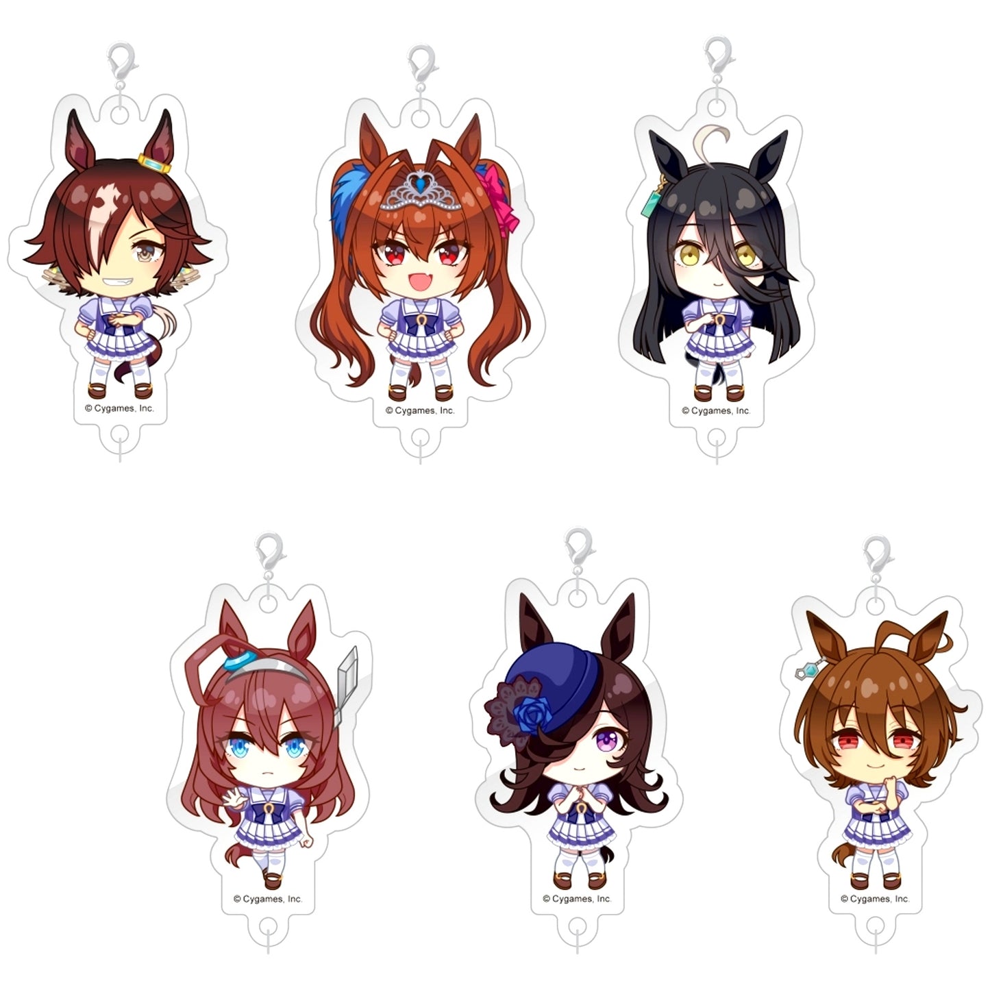 Set of 6 Umamusume Pretty Derby Connecting Mini Acrylic Keychain Vol.2 [USED]