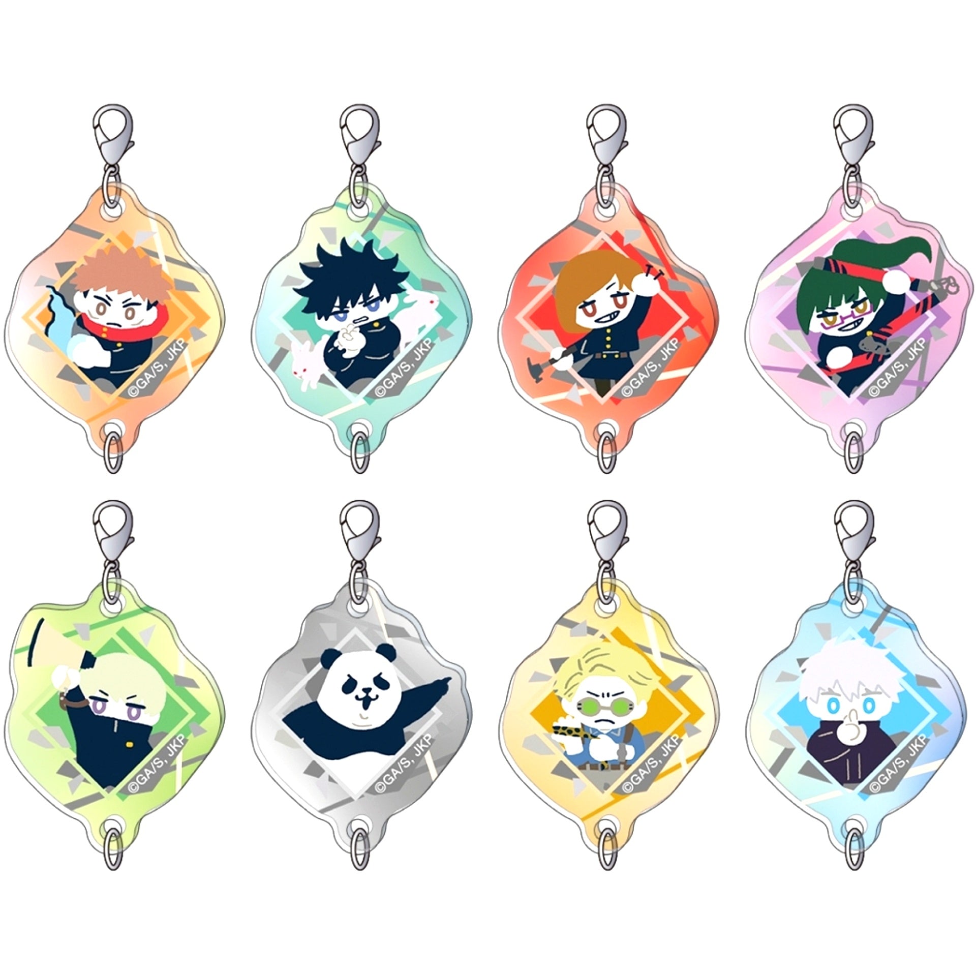 Set of 8 Jujutsu Kaisen Season 2 Connecting Acrylic Charm Collection Yuru Palette [USED]