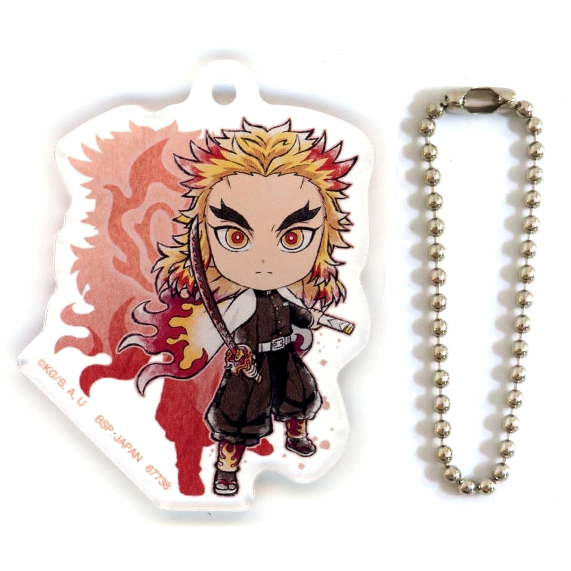 Demon Slayer: Kimetsu no Yaiba Kyojuro Rengoku Ichiban Kuji Upper Rank 3 Kyunchara Acrylic Charm Prize G [USED]