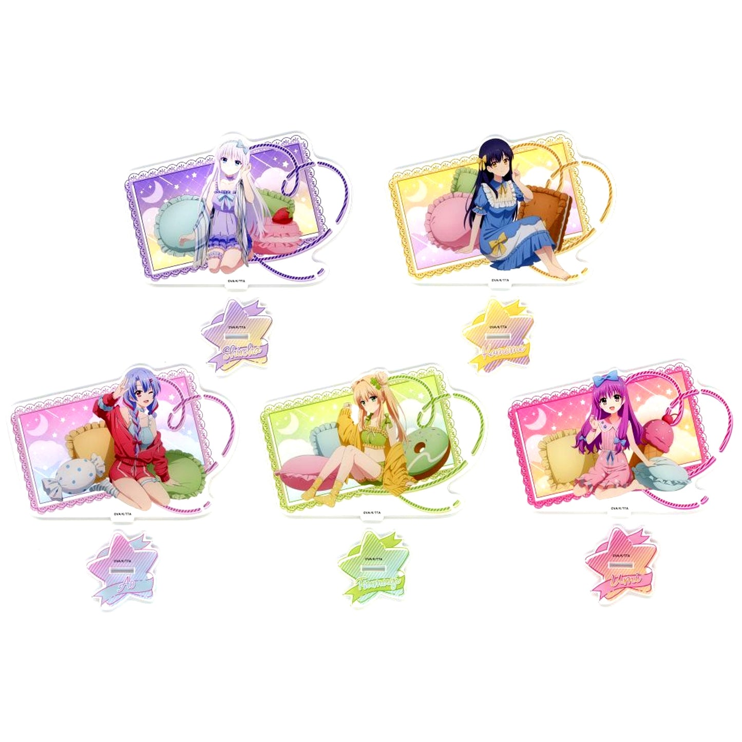 Set of 5 Summer Pockets Web Kuji B Prize Acrylic Stand [USED]