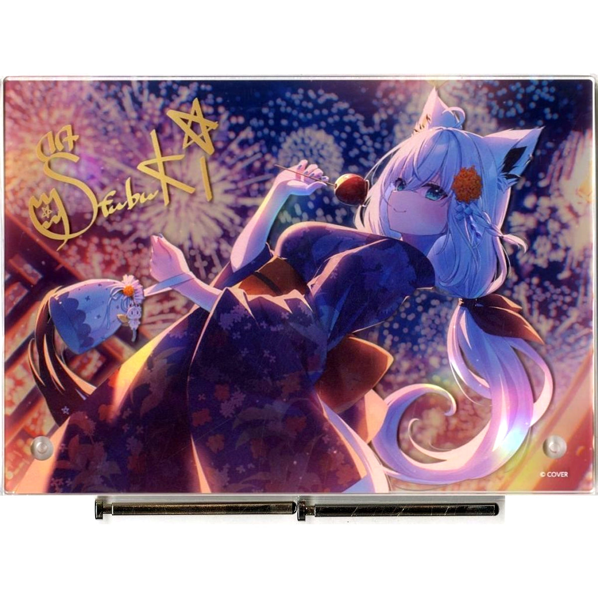 Shirakami Fubuki Acrylic Stand Panel Virtual YouTuber Hololive x Lawson [USED]
