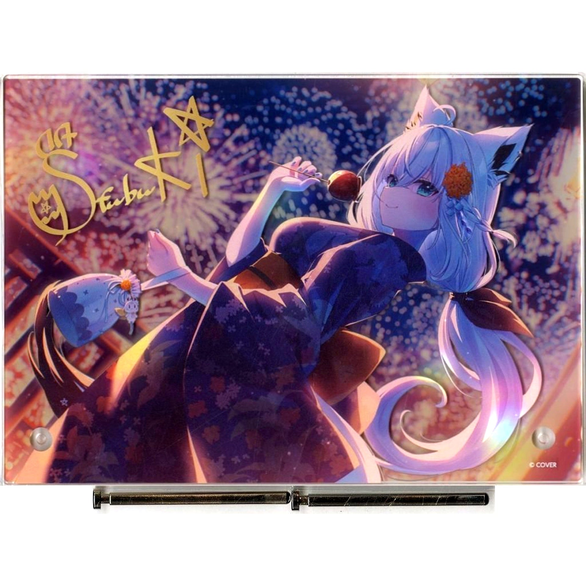 Shirakami Fubuki Acrylic Stand Panel Virtual YouTuber Hololive x Lawson [USED]
