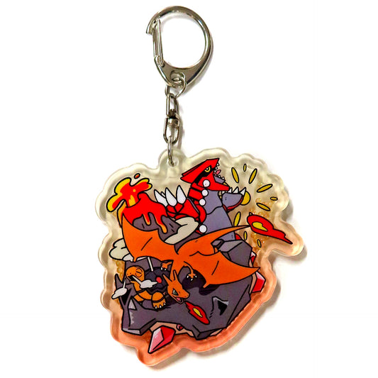 Groudon & Charizard & Torkoal Sunny Pokemon Shaka Shaka Acrylic Keychain Collection Otenki Team [USED]