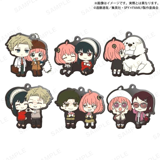 Set of 6 SPY x FAMILY Capsule Rubber Keychain Duo Colle Capsule Toy Ver. [USED]