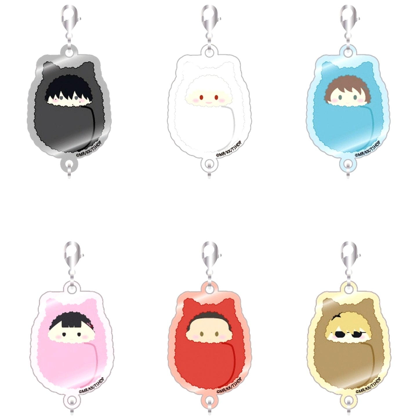 Set of 6 The Summer Hikaru Died Kurumitapi Connecting Keychain [USED]