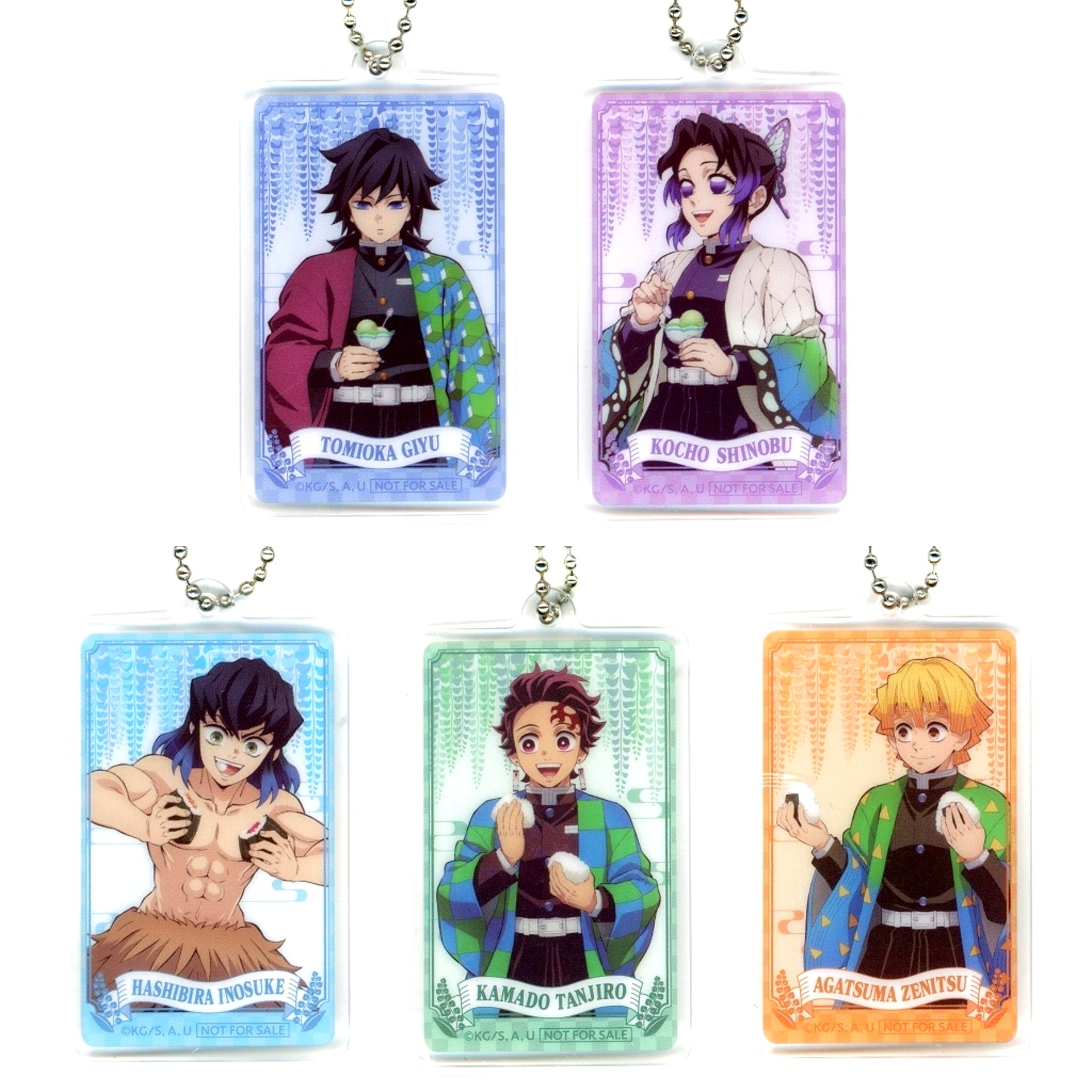 Demon Slayer Kimetsu no Yaiba FamilyMart Campaign Original Acrylic Charm Set of 5 [USED]