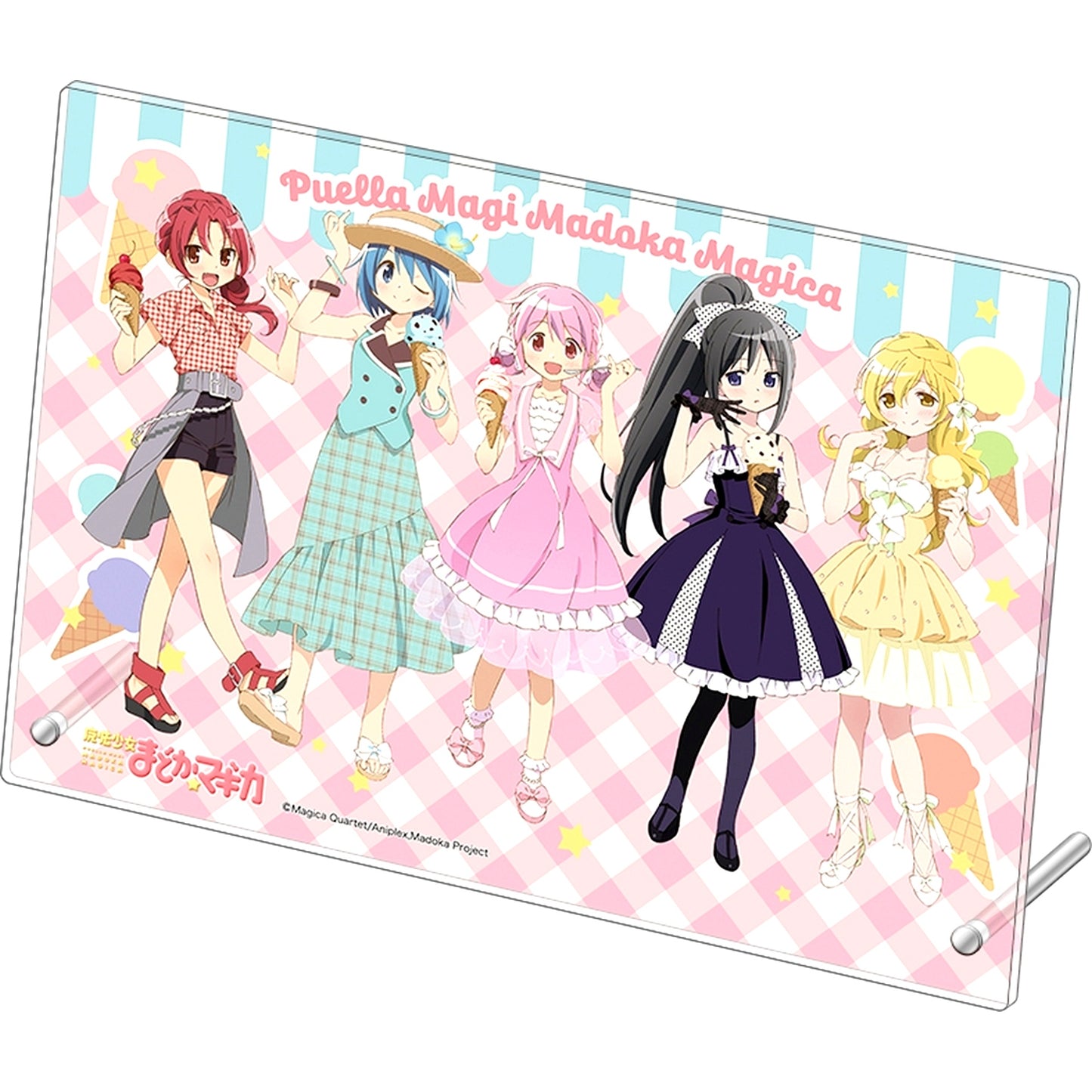 All Characters ice cream PARTY Puella Magi Madoka Magica Acrylic Art Panel [USED]