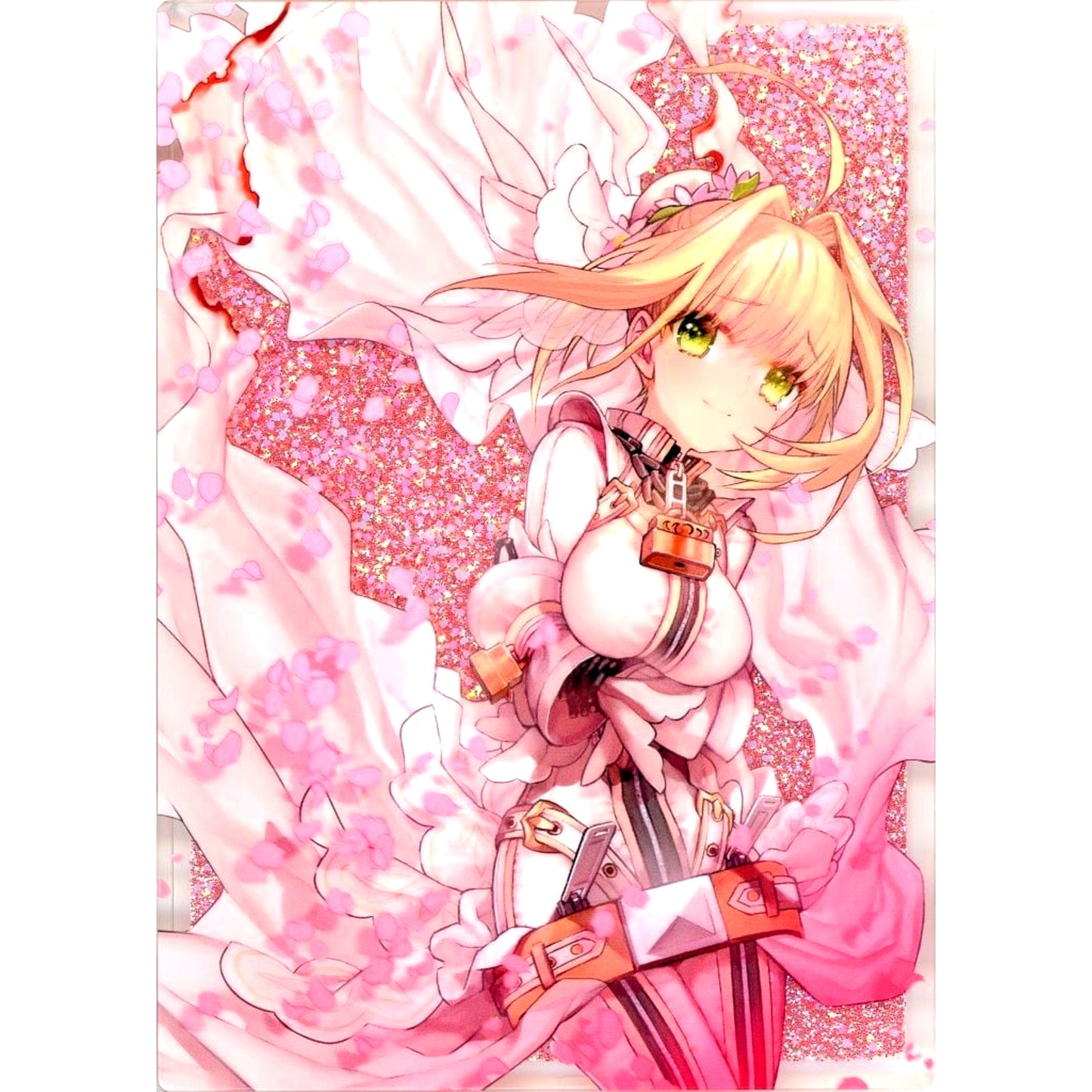 Nero Claudius Bondage Bridal Gown Fate & Fate/EXTRA ART WORKS flower parade Encore Glitter Acrylic Block Wada Arco Exhibition [USED]