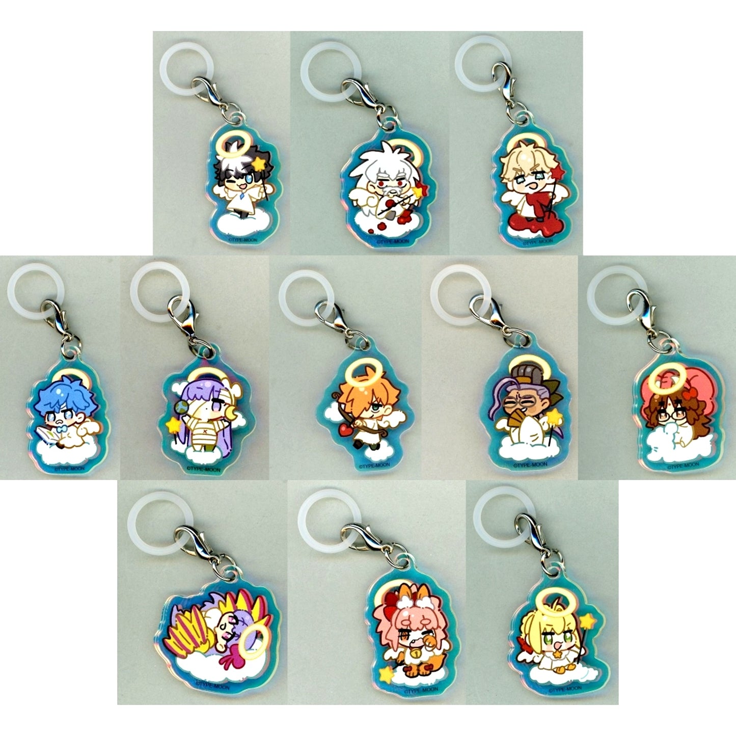 Set of 11 All Characters Fate Series Aurora Marker Acrylic Charm Vol.1 Wada Arco Exhibition Fate & Fate/EXTRA ART WORKS -flower parade- Encore [USED]