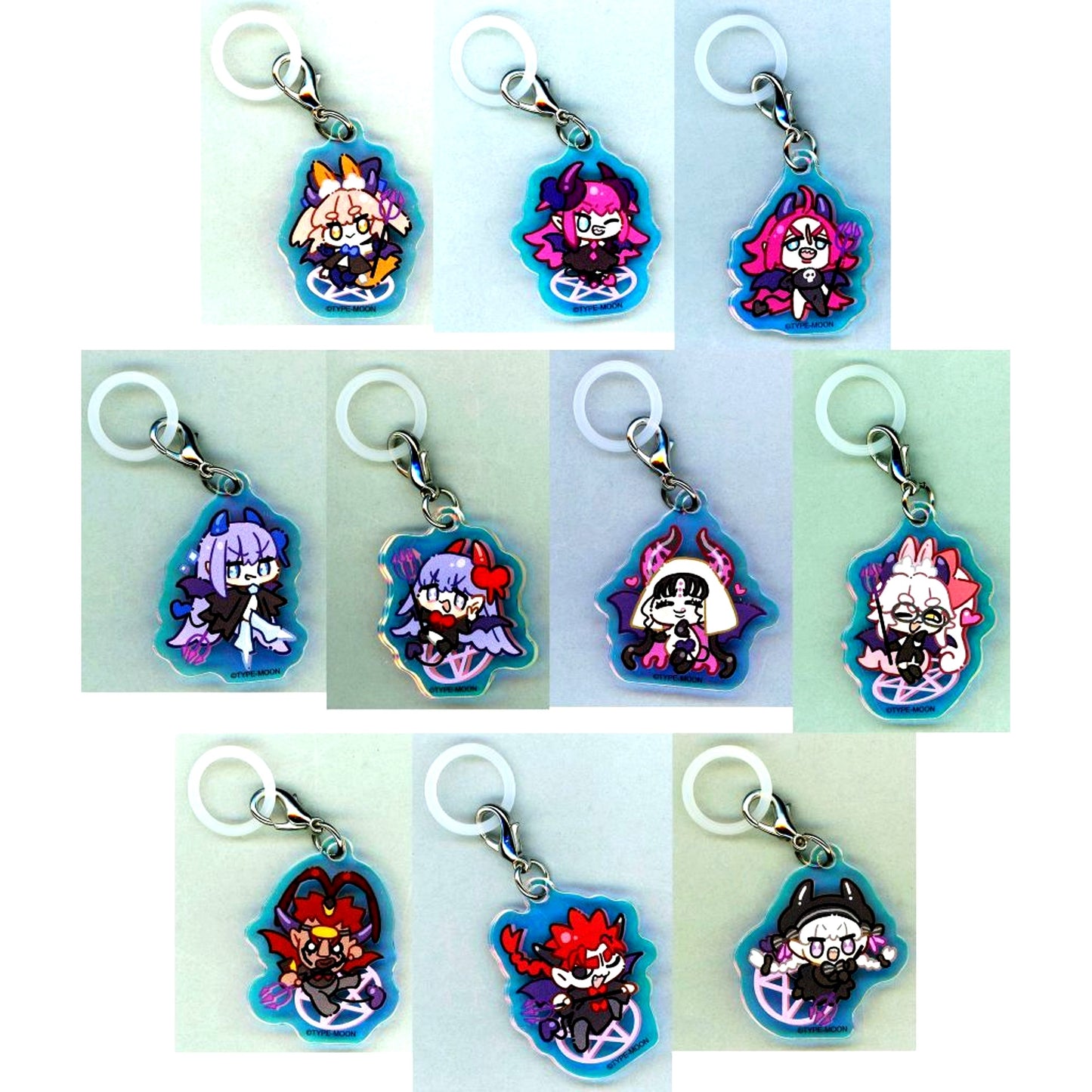 Set of 10 All Characters Fate Series Aurora Marker Acrylic Charm Vol.2 Wada Arco Exhibition Fate & Fate/EXTRA ART WORKS -flower parade- Encore [USED]