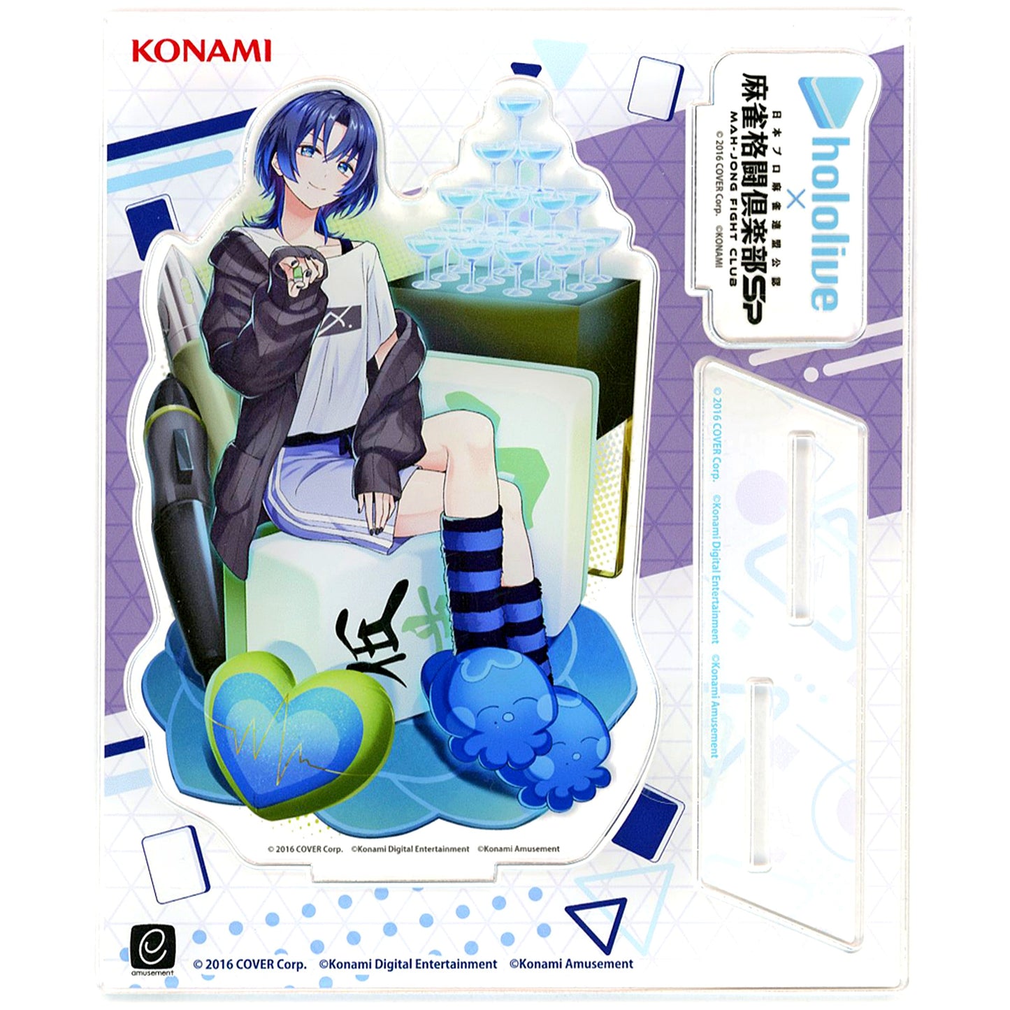 Hiodoshi Ao Ver. Asamade Pajama-jan Virtual YouTuber hololive x Mahjong Fight Club Sp hololive Mahjong Dai Dai Dai Collabo Festival Part 2 Original Goods Present Campaign Point Exchange Prize Acrylic Stand [USED]