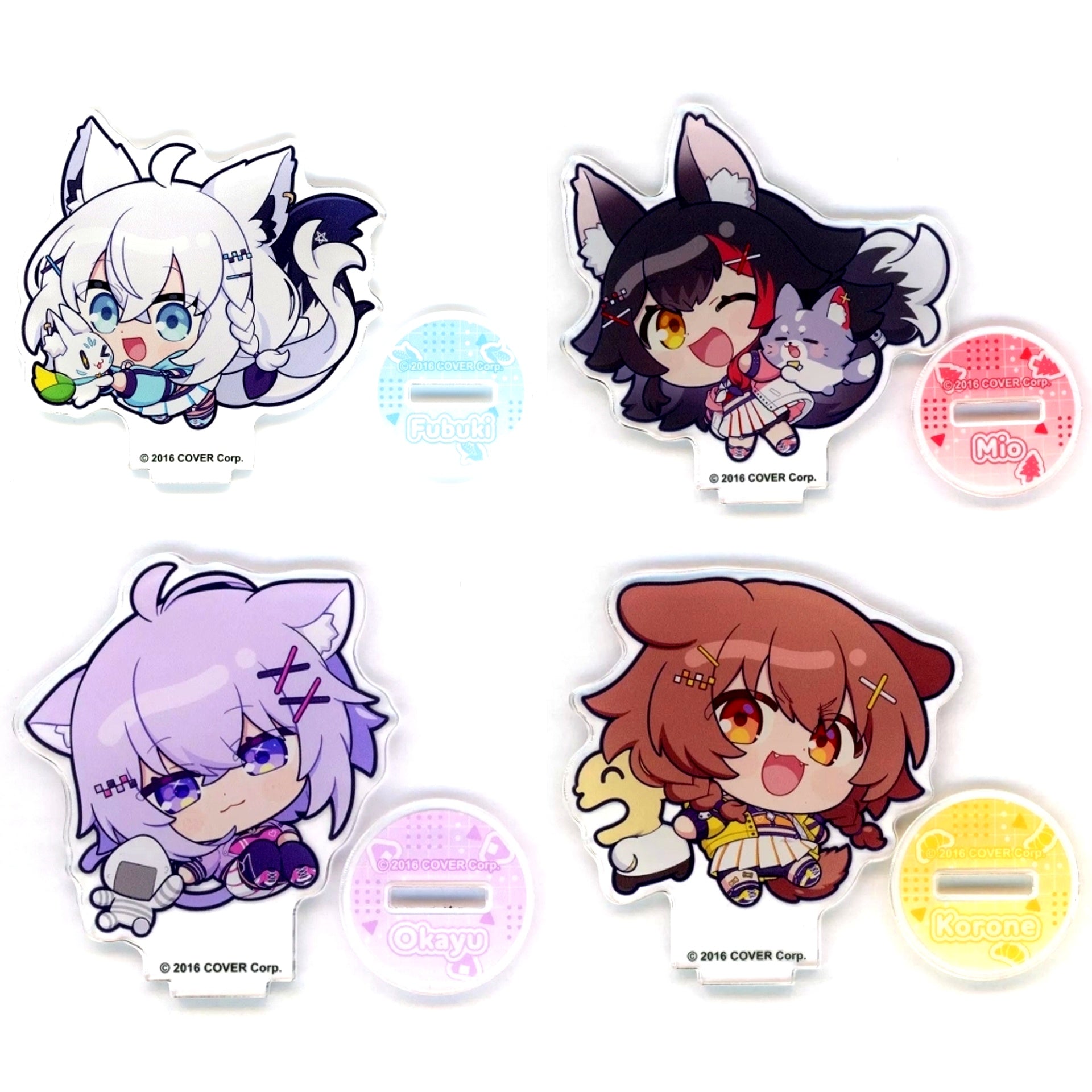 Set of 4 Virtual YouTuber Hololive GAMERS fes. Cho Cho Cho Cho Gamers 2 Random Kuji with Prize Mini Character Acrylic Stand [USED]