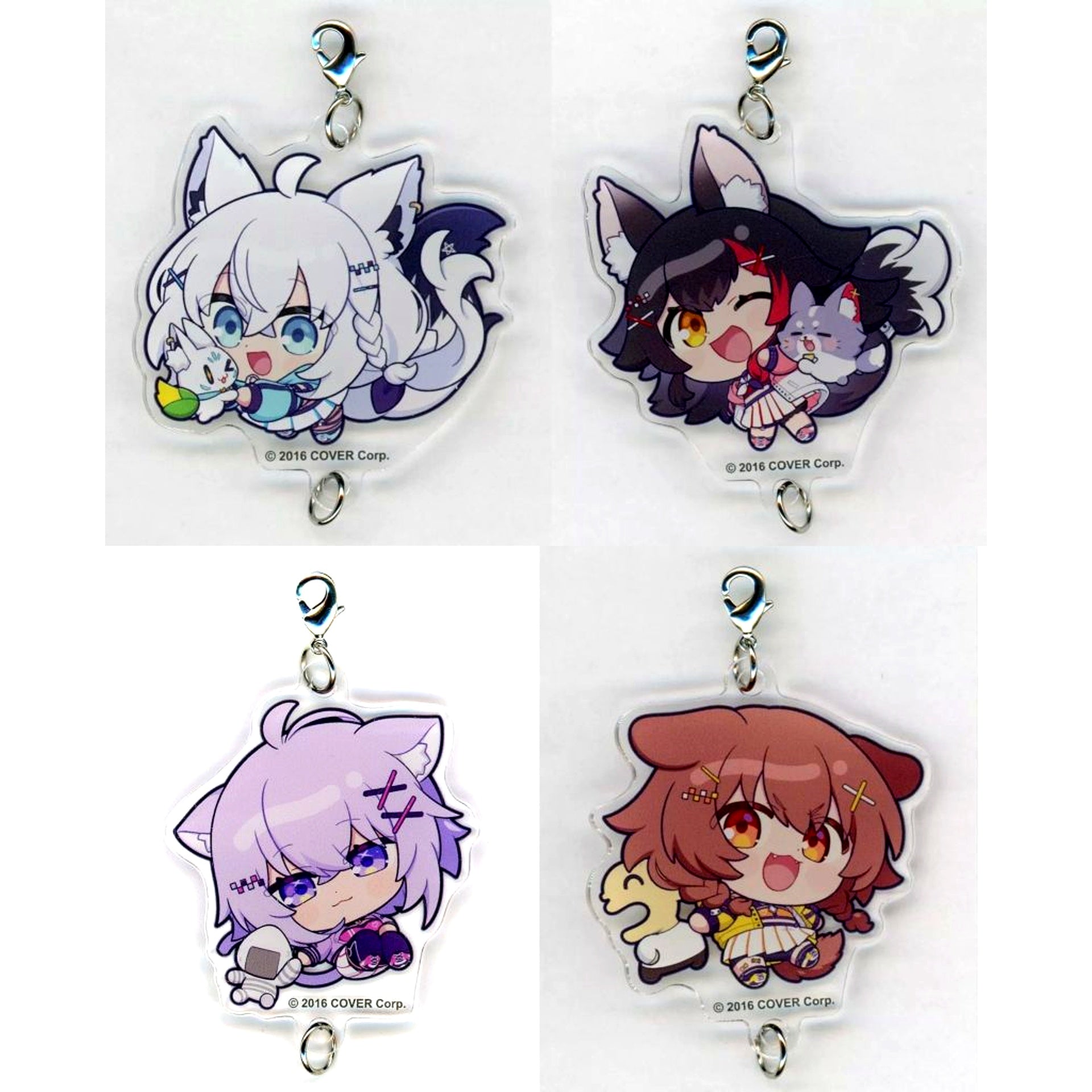 Set of 4 Connecting Acrylic Keychain Virtual YouTuber Hololive hololive GAMERS fes. Cho Cho Cho Cho Gamers 2 Random Kuji with Winning Ticket [USED]