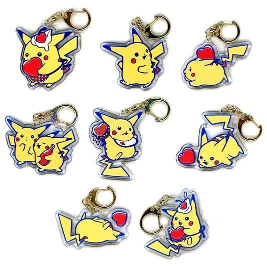 Set of 8 Pokemon Acrylic Keychain Collection Pikachu Diner Pokemon Center Limited [USED]