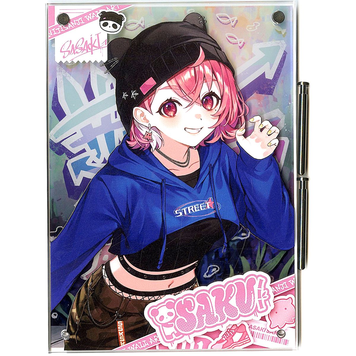 Sasaki Saku 2 Layer Acrylic Panel DMM Scratch! Virtual YouTuber Nijisanji WALL ART Scratch Prize A-2 [USED]
