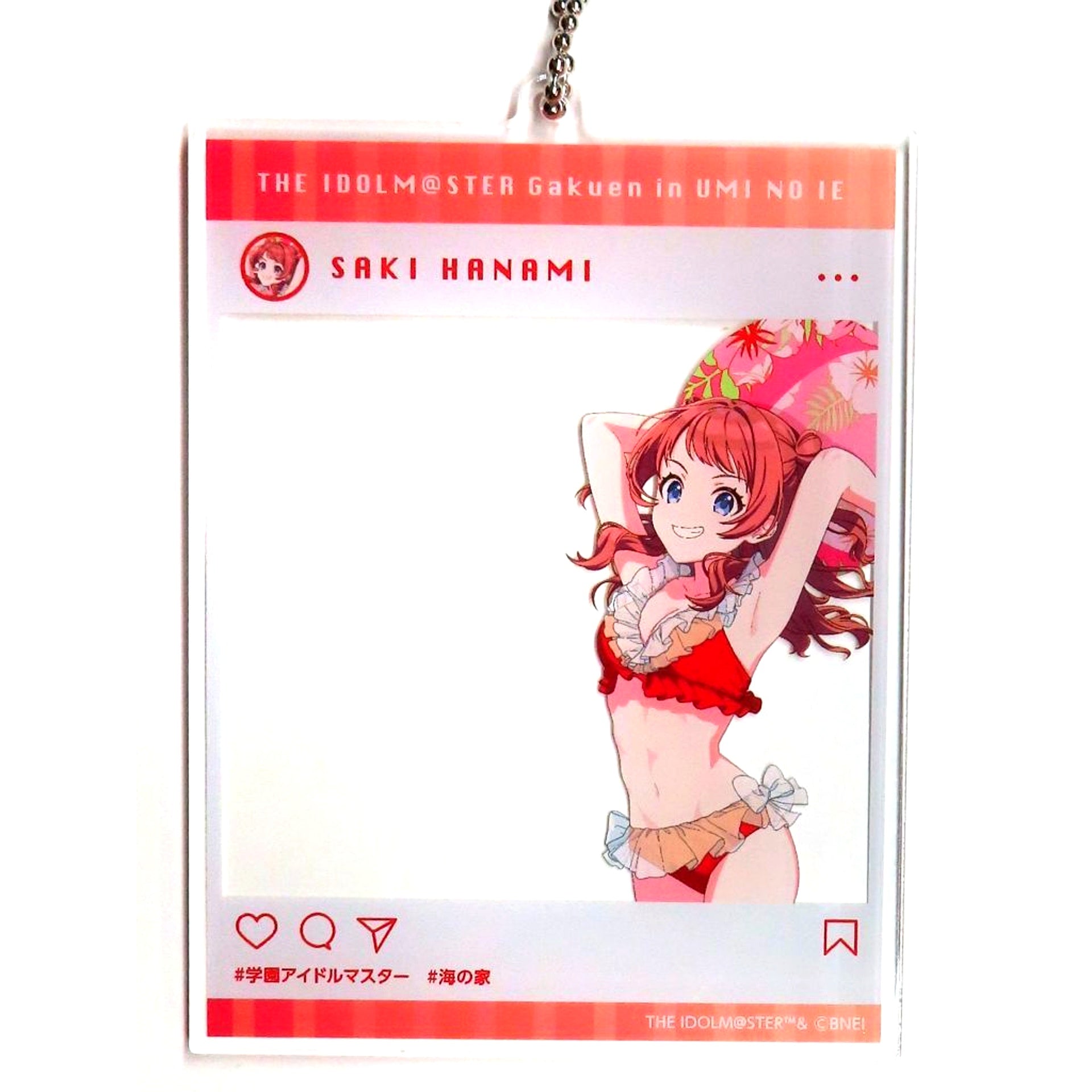 Saki Hanami SNS Style Acrylic Keychain Gakuen Idolmaster in Sweets Paradise Beach House [USED]