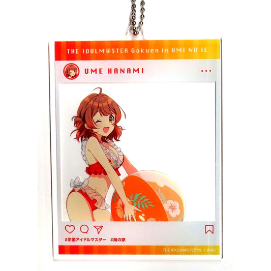 Ume Hanami Gakuen Idolmaster SNS Style Acrylic Keychain in SWEETS PARADISE Beach House [USED]