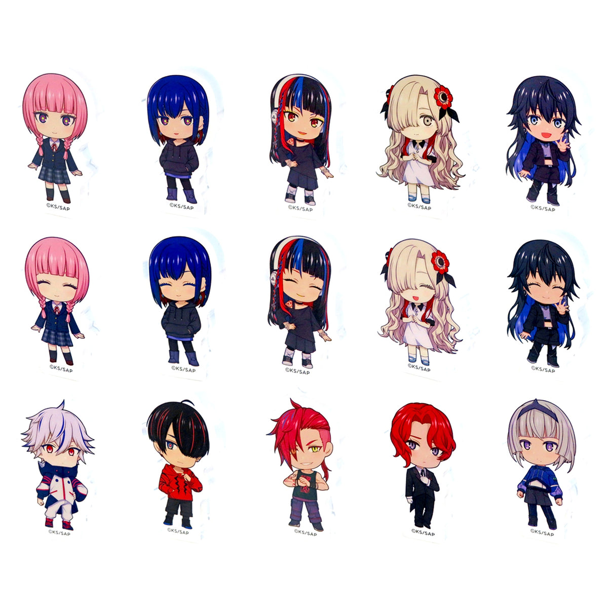 Set of 15 Kamitsubaki City Under Construction. Corot Acrylic Figure Collection A [USED]
