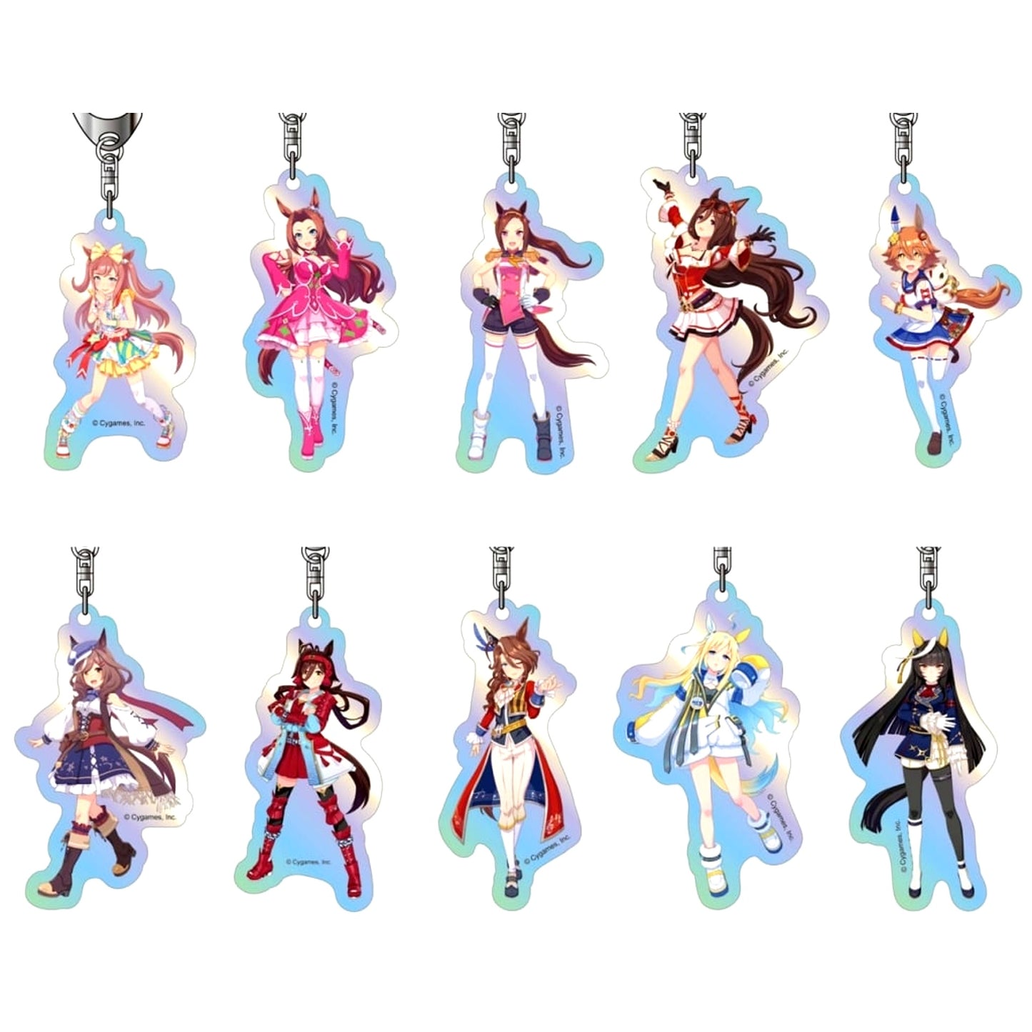 Set of 10 Aurora Acrylic Keychain Umamusume Pretty Derby C BOX [USED]