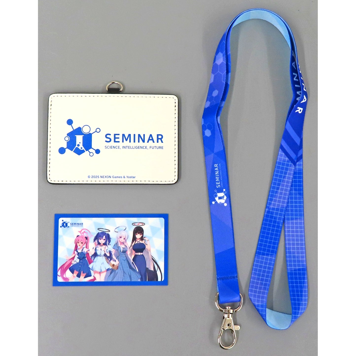 Group Seminar Pass Case with Card & Neck Strap Set Blue Archive x Lawson [USED]