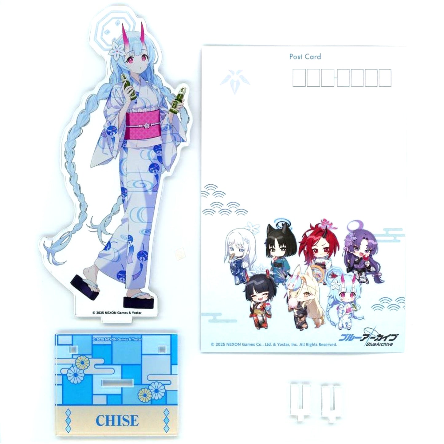 Chise Waraku Acrylic Stand with Postcard Blue Archive x Karaoke Manekineko 2nd [USED]