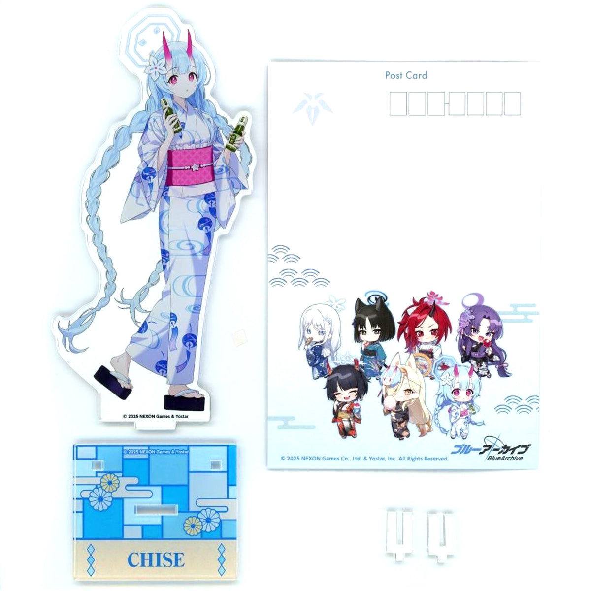 Chise Waraku Acrylic Stand with Postcard Blue Archive x Karaoke Manekineko 2nd [USED]