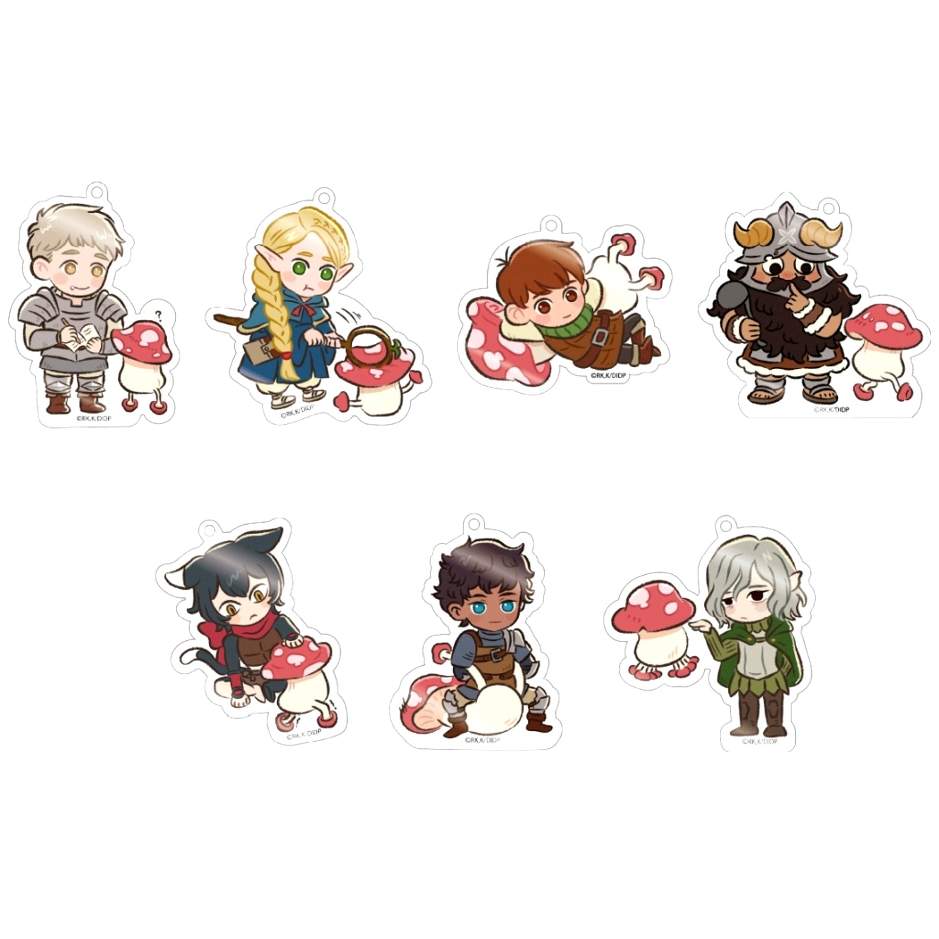Set of 7 Delicious in Dungeon Waiwai Acrylic Keychain [USED]